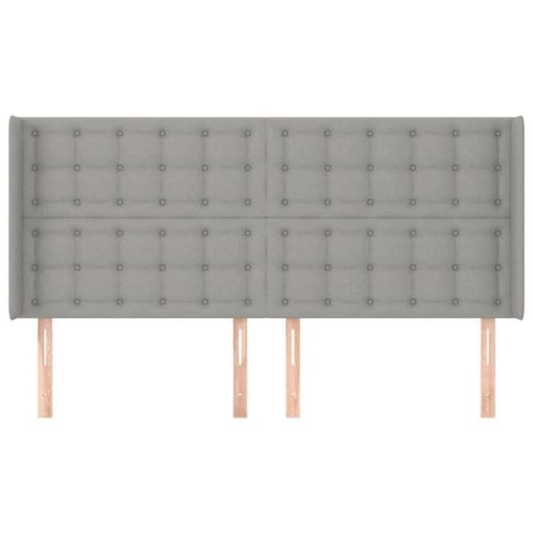 Maison Exclusive - Päätylevy korvilla Vaaleanharmaa 183x16x118/128 cm Kangas ljusgrått