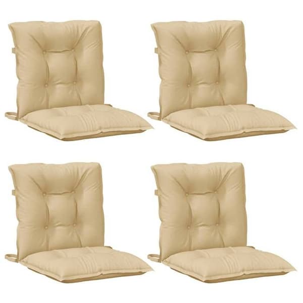 Maison Exclusive - Stolar med låg ryggstöd, 4-pack, beige blandat tyg