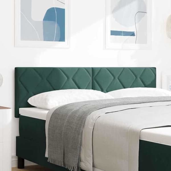 Maison Exclusive - LED-päätyvihreä 144 cm Sametti Mörkgrön