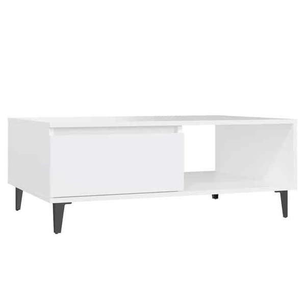 Maison Exclusive - Låg bord vit 90x60x35 cm ingenjörsträ Vit