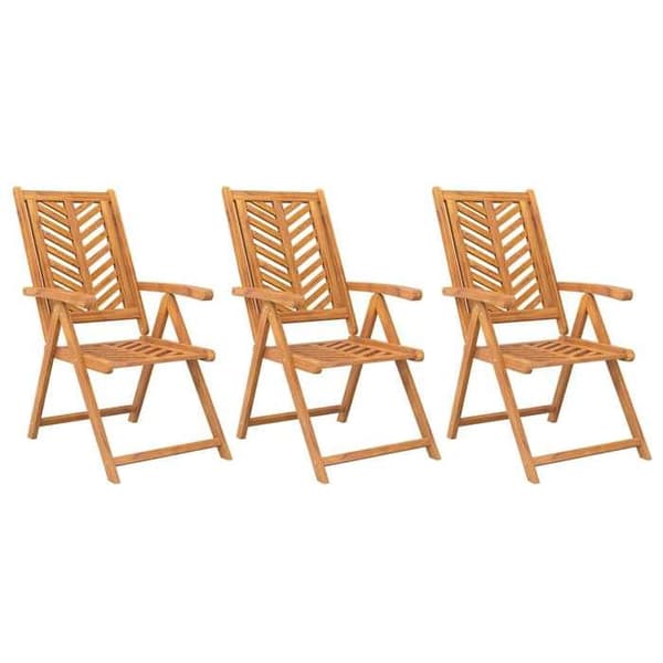 Maison Exclusive - Fällbara trädgårdsstolar set om 3 i massiv akaciaträ