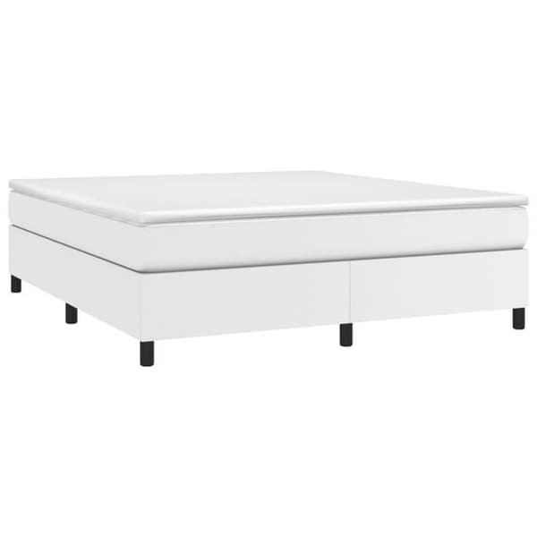Maison Exclusive - Sängram med ribbor vit 180x200 cm konstläder