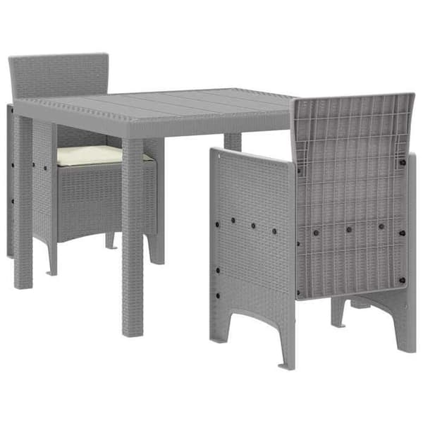 Maison Exclusive - Sæt af 3 pc. spisebord til haven i lys grå