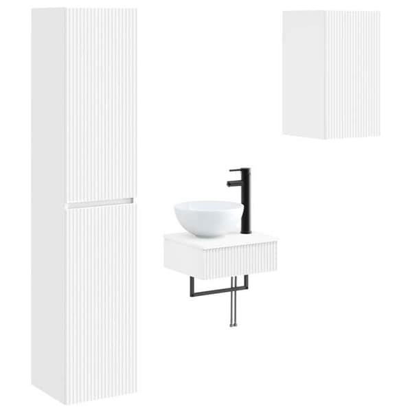Maison Exclusive - 3 osan kylpyhuonekalustesarja Valkoinen