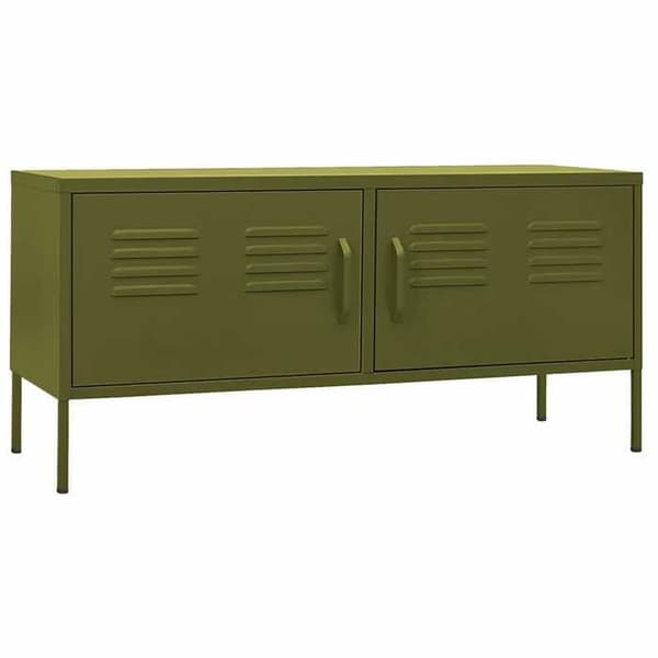 Maison Exclusive - TV-møbel Olivengrøn 105x35x50 cm Stål