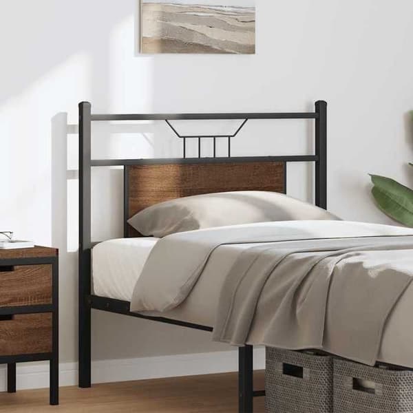 Hovedgærde - EKSKLUSIV HUS - 80 cm - Mørk eg - Ingeniørtræ - Robust stålramme Brun ek