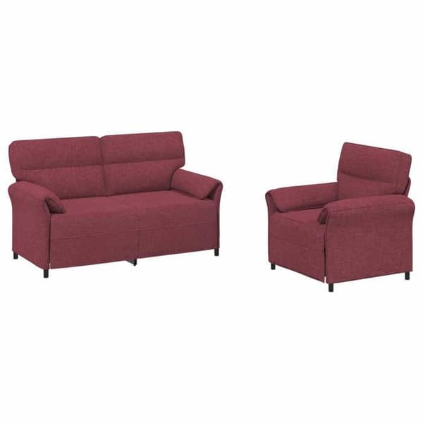 Maison Exclusive - 2-delars Soffgrupp Bordeaux Tyg Bordeaux