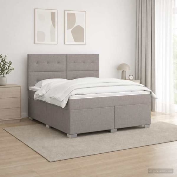 Maison Exclusive - Boxspring säng med madrass Taupe 160 x 200 cm Tyg Mol