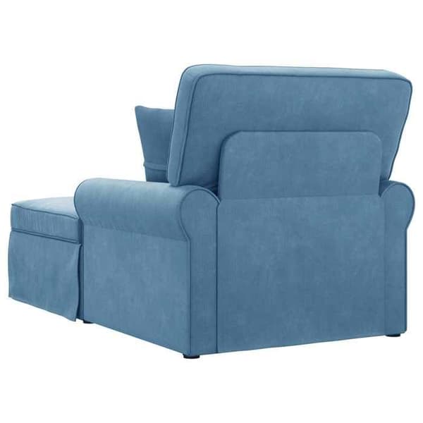 Maison Exclusive - Chaise lounge med skørt 3 pc Blå Velour