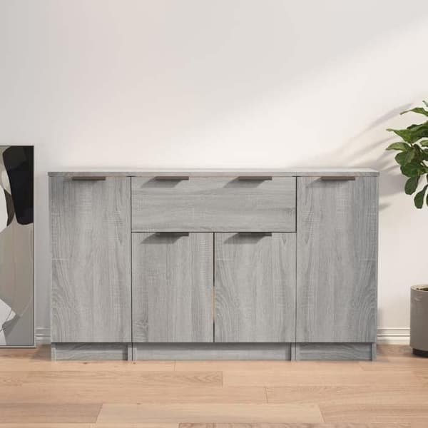 Maison Exclusive - Bufféer 3 st Sonoma grå Ingenjörsträ