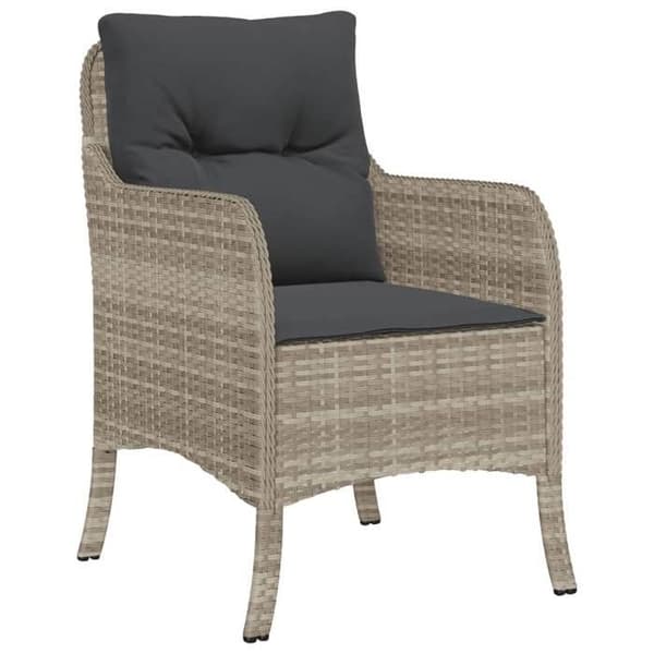 Havemøbel sæt - MAISON EXCLUSIVE - 9 dele - Lys grå syntetisk rattan - Vaskbare puder - Tempereret glasplade ljusgrått