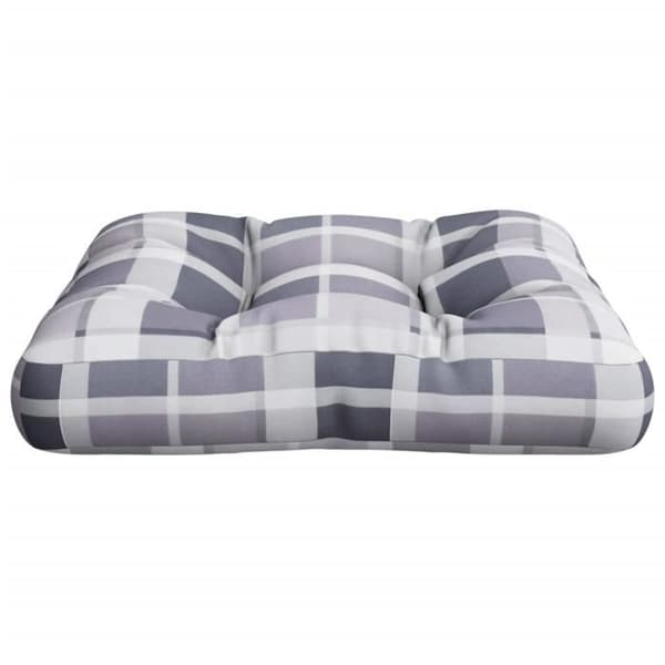 Maison Exclusive - Kudde av pallgrå rutor 58x58x10 cm tyg