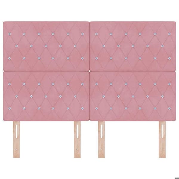 Maison Exclusive - LED-hovedgærde med rosa LED-strips 160 cm Velour