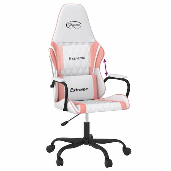 Maison Exclusive - Spelstol Vit och rosa Konstläder