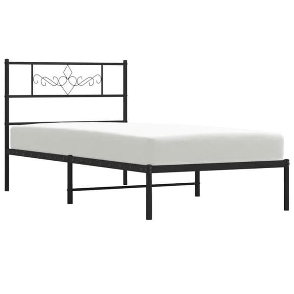 Sengestel - EKSKLUSIV HUS - Klassisk - 90x200 cm - Sort metal - Lamelseng Svart