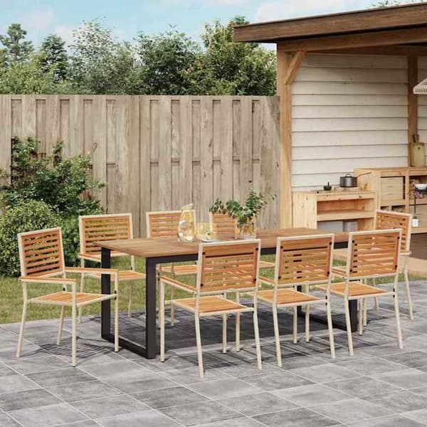 Maison Exclusive - 9 pc spisestue sæt til haven Beige beige