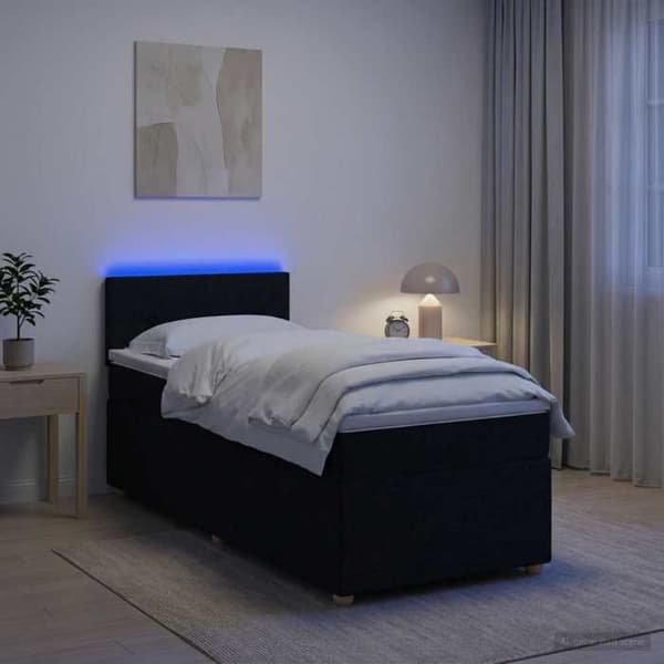 Maison Exclusive - Boxspring-sänky mustalla patjalla 100 x 200 cm Kangas