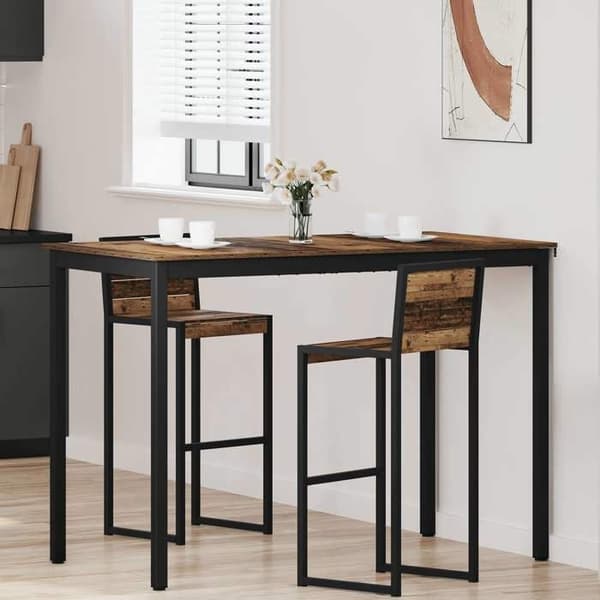 Matbord - EXKLUSIV HEM - Rektangulär 80–150 cm - Ingenjörsträ - Metallstruktur - Brun