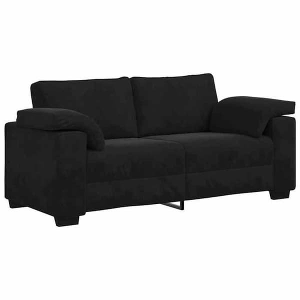 Maison Exclusive - Musta kaksipaikkainen sohva 180x77x82 cm samettia