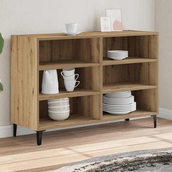 Maison Exclusive - Buffet i egetræ, håndlavet 103,5x35x70 cm i ingeniørtræ