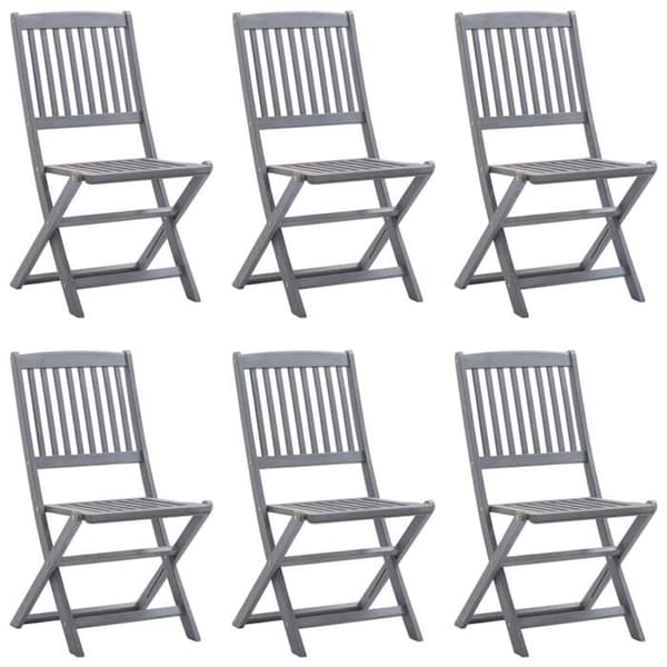 Maison Exclusive - Fällbara utomhusstolar set om 6 och kuddar i akaciaträ
