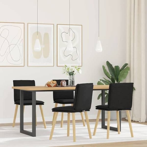Maison Exclusive - Ruokatuolit 4 kpl musta kangas Svart
