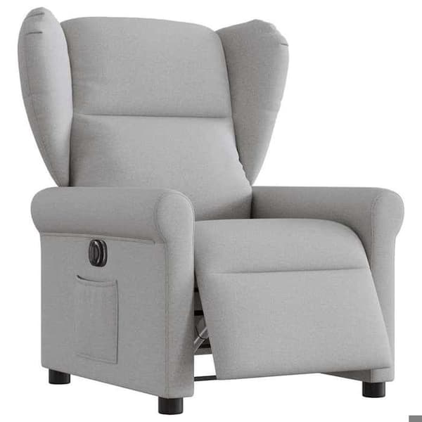 Maison Exclusive - Elektrisk recliner i lysegrå stof