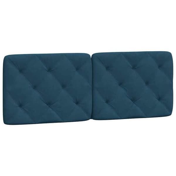 Maison Exclusive - Sängram utan madrass blå 140x190 cm sammet