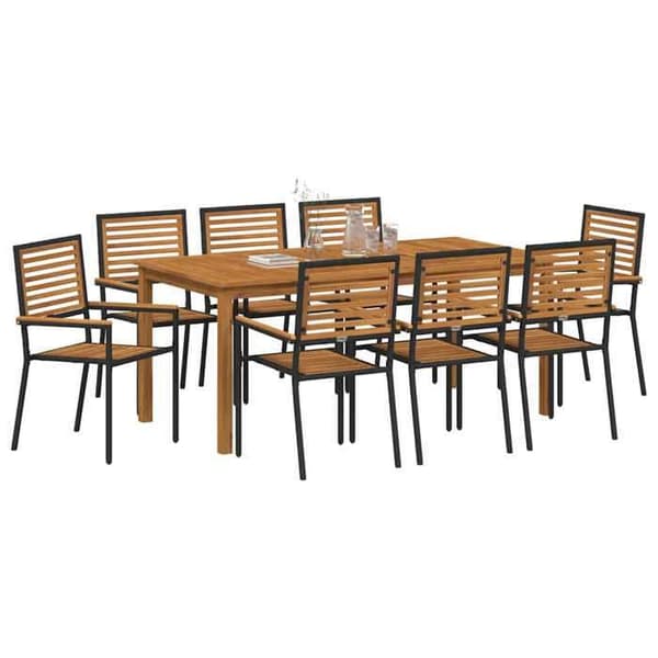Maison Exclusive - 9 pc have spisebordssæt i sort Svart