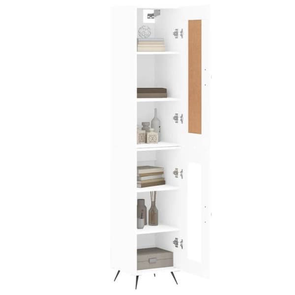 Maison Exclusive - Høj hvid buffet 34,5x34x180 cm Ingeniørtræ