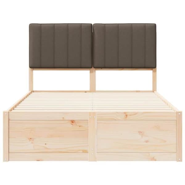 Maison Exclusive - Vuodekehys pehmustetulla päädyllä, taupe 120 x 200 cm Mol