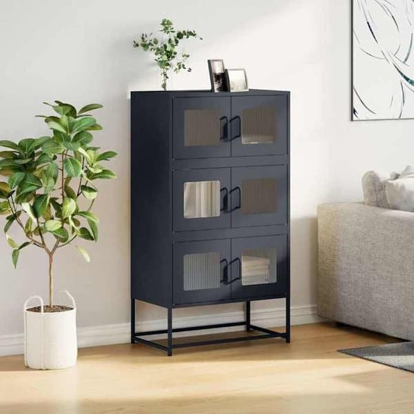 Maison Exclusive - Buffé hög antracit 68x39x123 cm stål