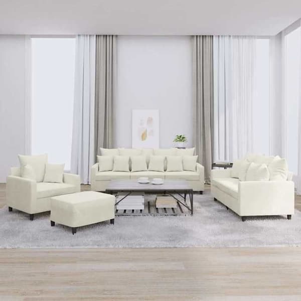 Maison Exclusive - Sæt af 4 sofaer med puder i cremevelour