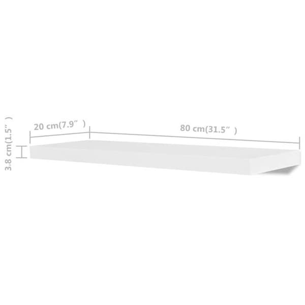 Maison Exclusive - Seinähyllyt 4 kpl Valkoinen 80 cm Matt vit