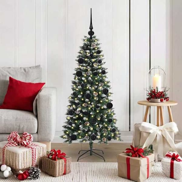 Kunstig juletræ - EKSKLUSIV HUS - Moderne - 120 cm - Varm hvid LED - USB-strøm Grön