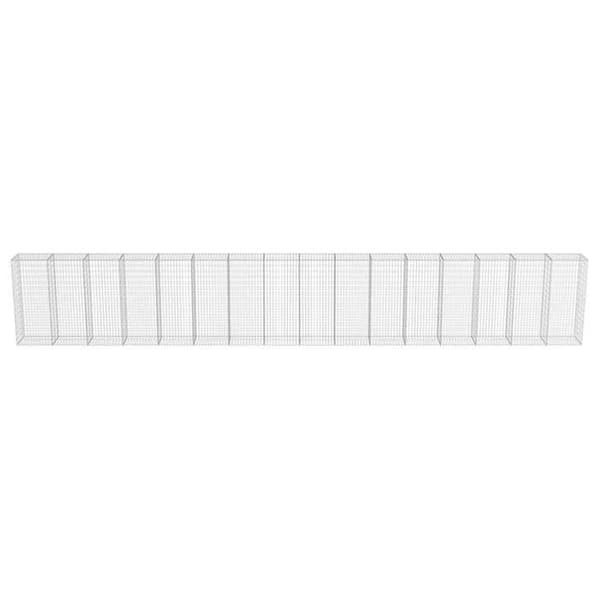 Exklusivt hus - Gabionvägg med galvaniserade stålskydd 900 x 50 x 150 cm silver-
