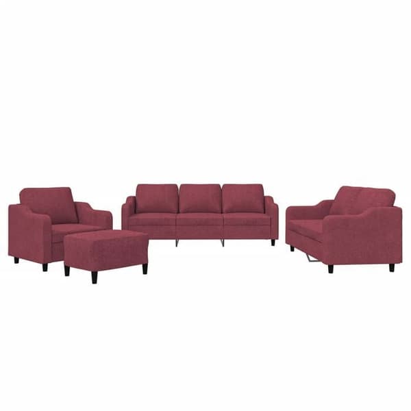 Maison Exclusive - Sæt af 4 sofaer med puder i Bordeaux rød stof