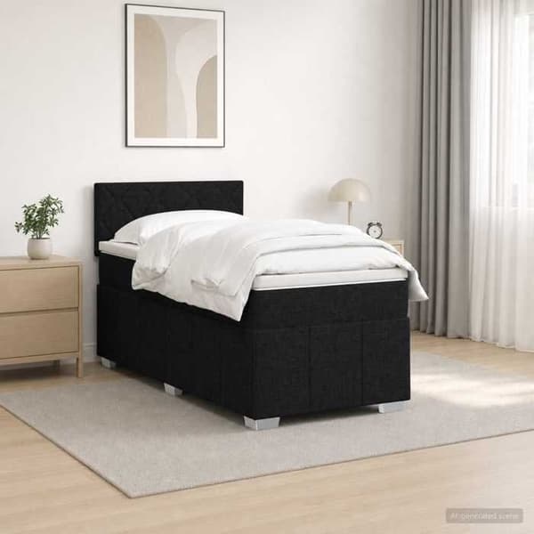 Maison Exclusive - Boxspring-sänky mustalla patjalla 90 x 190 cm Kangas
