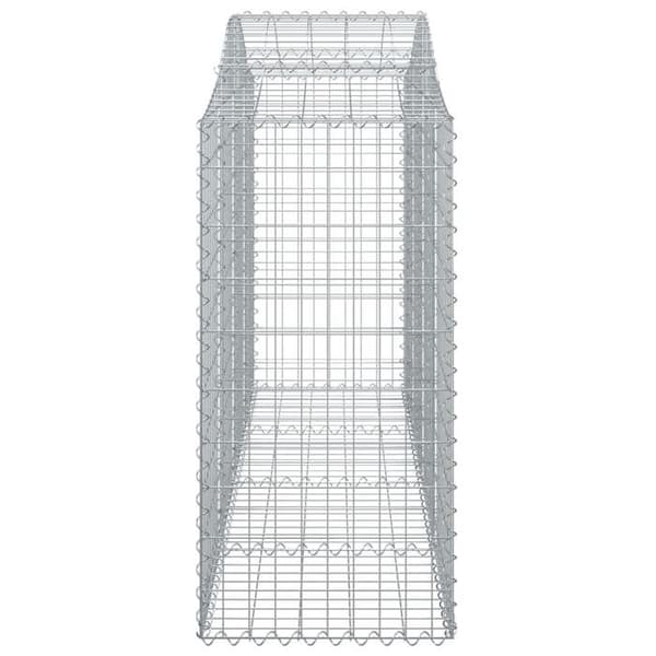 Bågformade gabionkorgar - 40 st - 200×50×120/140 cm - galvaniserat järn - tråd 3,5 mm silver-