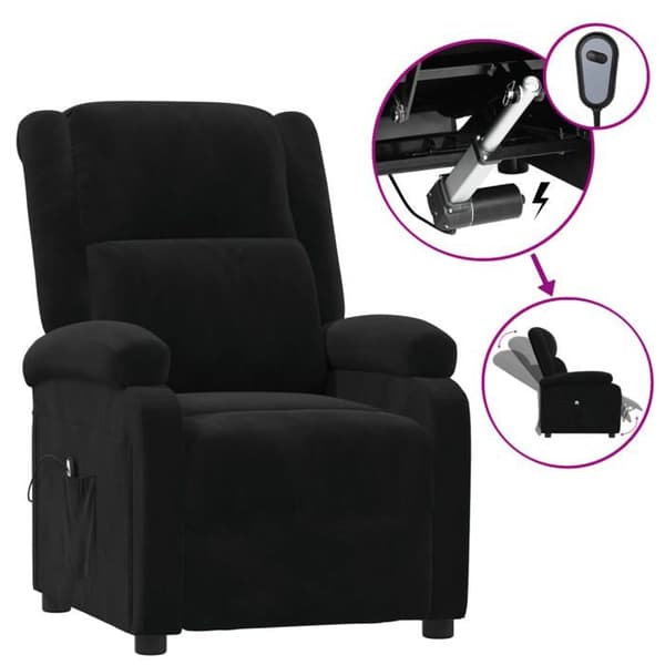 Maison Exclusive - Elektrisk vippe stol i sort velour