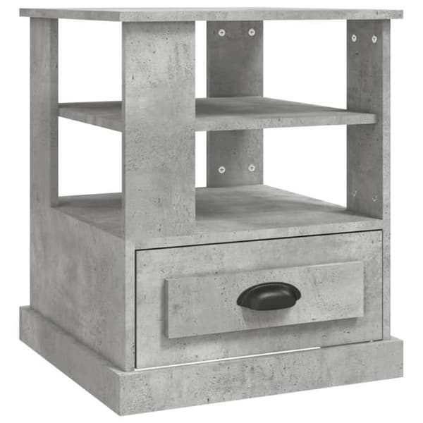 Maison Exclusive - Grå beton sidebord 50x50x60 cm ingeniørtræ