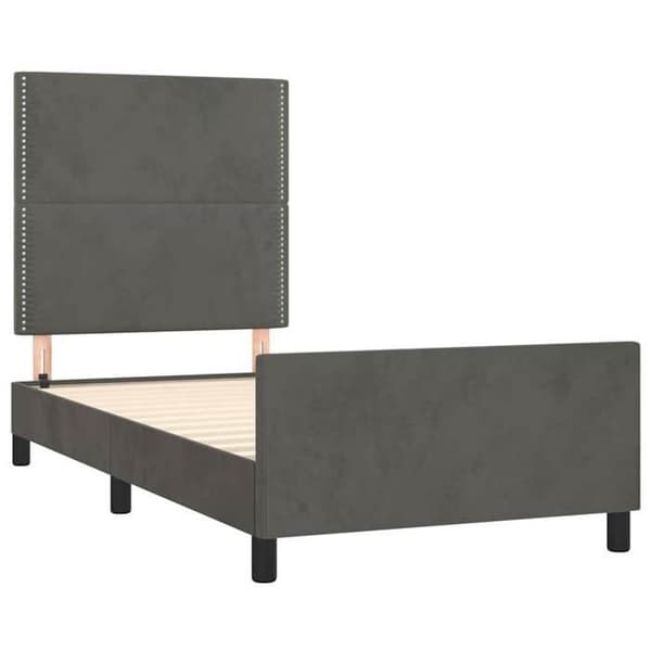 Maison Exclusive - Sängram utan madrass mörkgrå 80x200 cm sammet