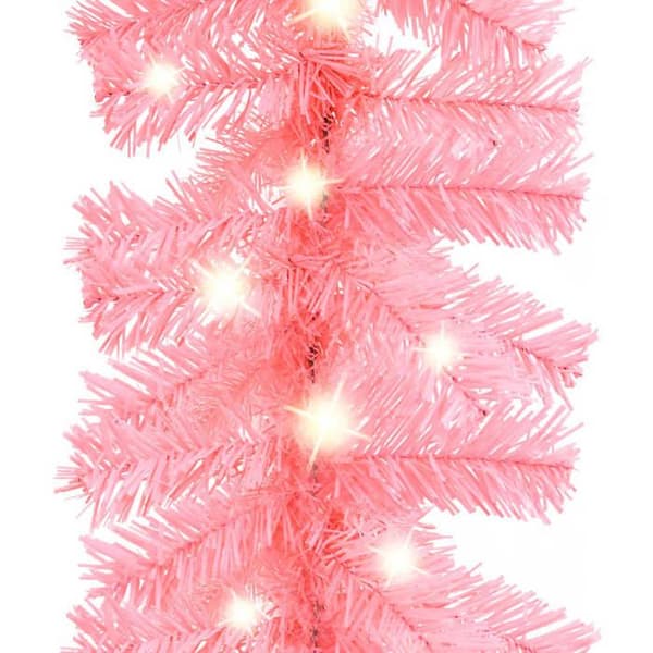 Julekrans - EKSKLUSIV HUS - 20 m - Rosa - 300 LED - USB 5V Strømforsyning Ros