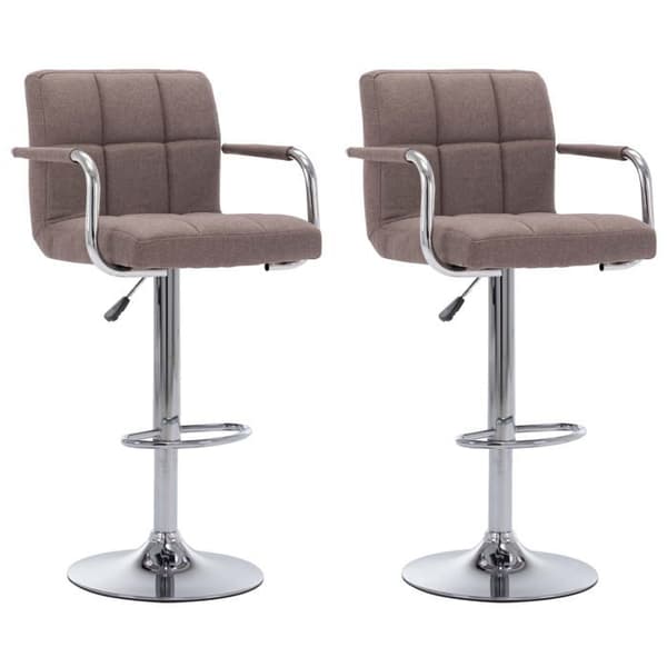 Maison Exclusive - Barstole sæt af 2 taupe stof mol