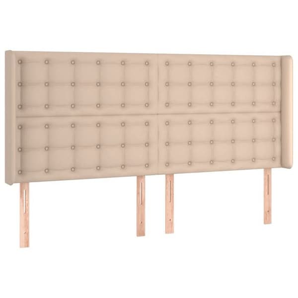 Maison Exclusive - LED Hovedgærde Cappuccino 183x16x118/128 cm Simil læder