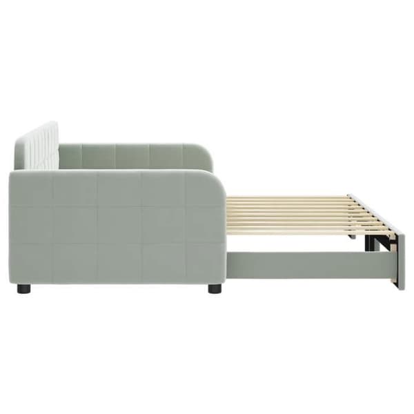 Maison Exclusive - Dagbädd med utdragssäng ljusgrå 90x190 cm sammet