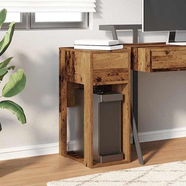 Maison Exclusive - Datorställ med låda gammalt trä 30x44x74 cm