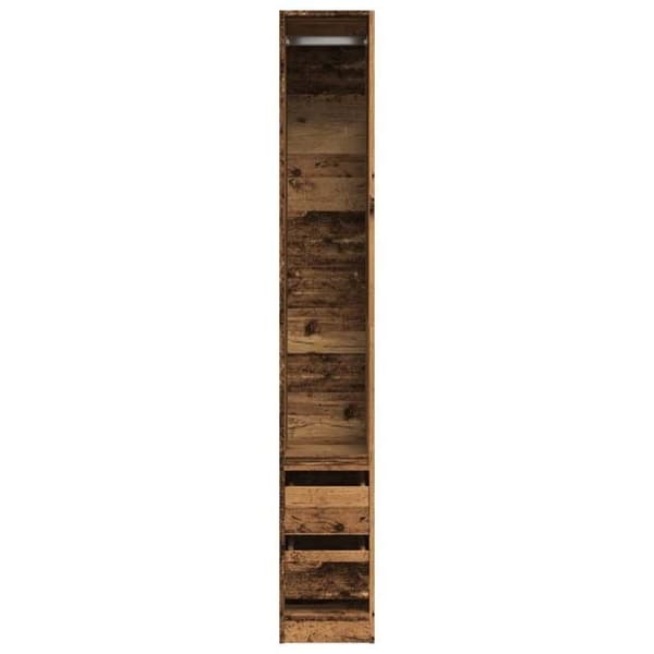 Entréeskab - EKSKLUSIVT HUS - Gamle træ - Ingeniørtræ - 30x50x200 cm - 2 skuffer