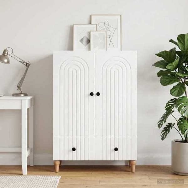 Maison Exclusive - Buffet Hvid 66 x 34,5 x 95 cm Ingeniørtræ