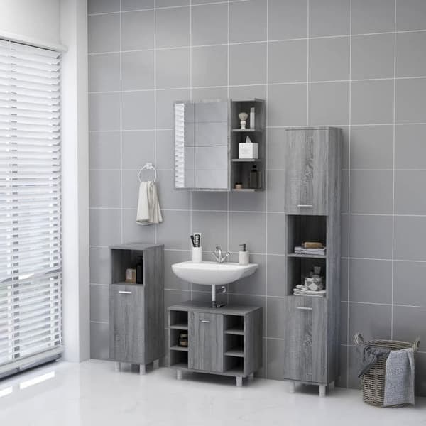 Maison Exclusive - Sonoma grå spejlskab til badeværelse 62,5x20,5x64 cm